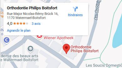 Google Maps Orthodontie Philips à Watermael Boitsfort