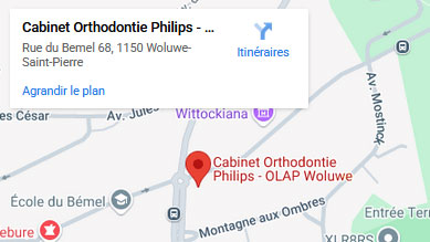 Google Maps Orthodontie Philips à Wolluwé Saint Pierre